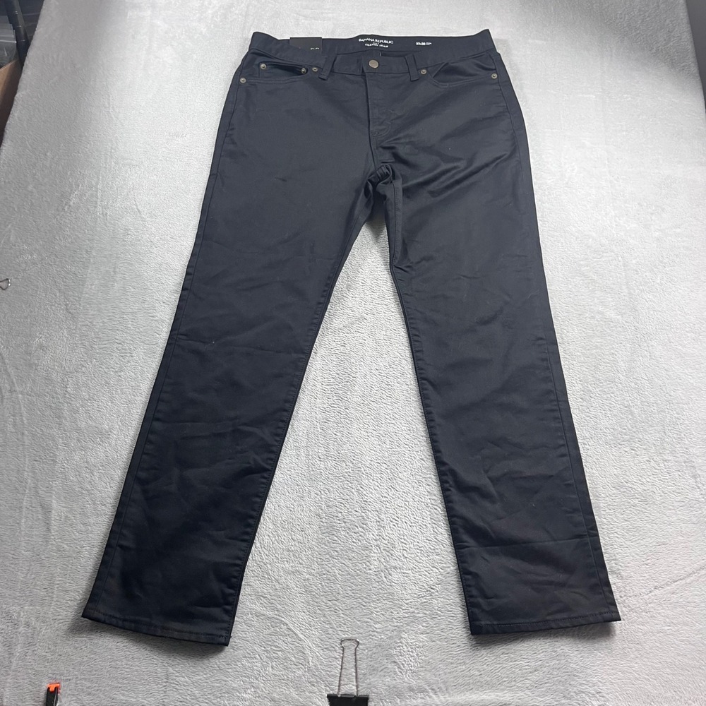 Banana Republic Travel Jean Mens 33x30 Slim Fit Black 5-Pocket Pants NEW